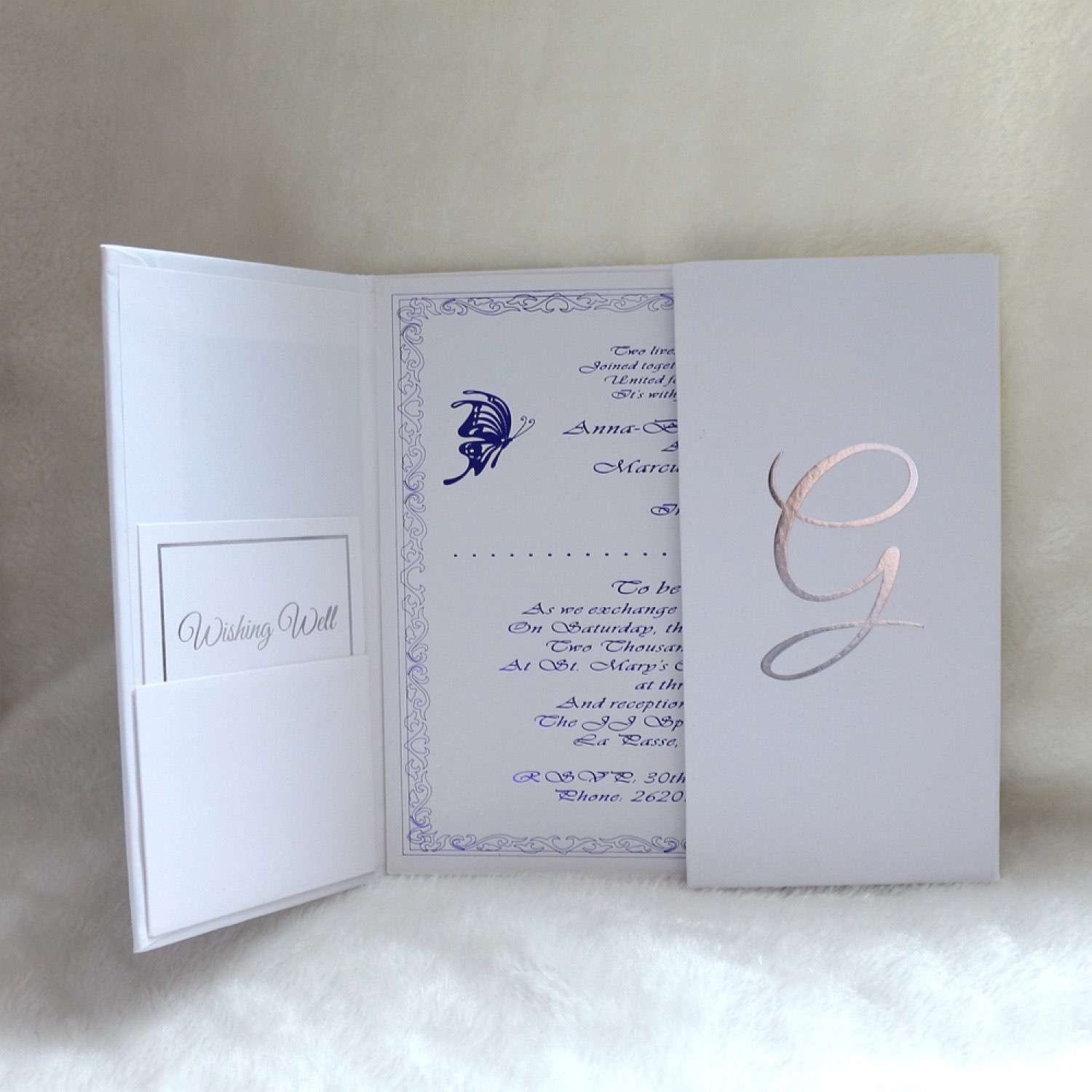 Square Invitation Card Thank You Card Marriage Invitation Customized  White Card